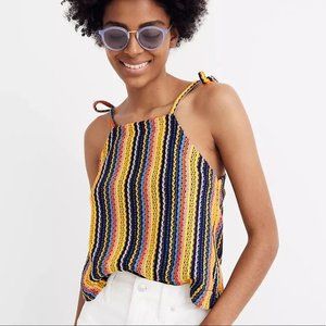 Madewell Texture & Thread Rainbow Halter Crochet Top